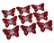 3"x 2 1/4" Burgundy / Silver Embroidery Heat Transfer Iron On Butterfly Patch Pack of 72